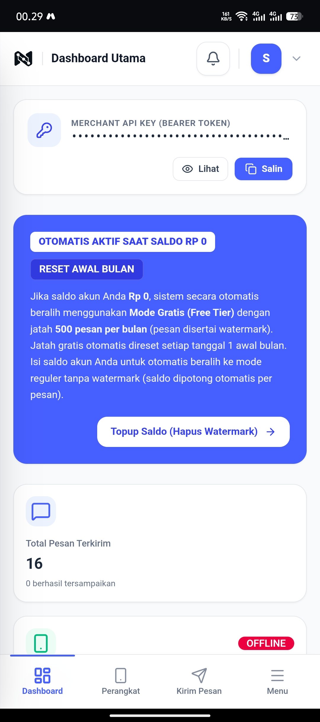 NODERA WHATSAPP Gateway Dashboard