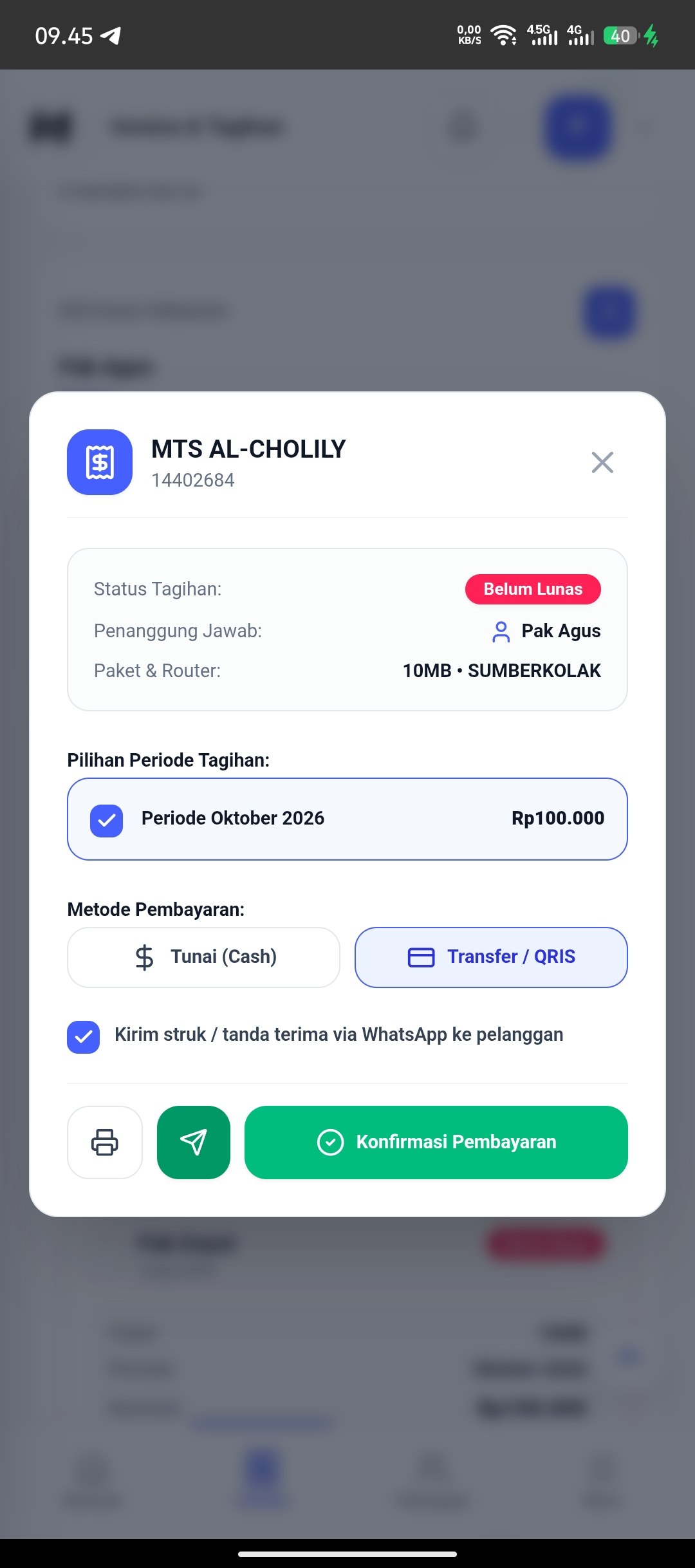 NODERA Mobile App Tagihan & Pembayaran